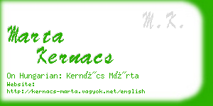 marta kernacs business card